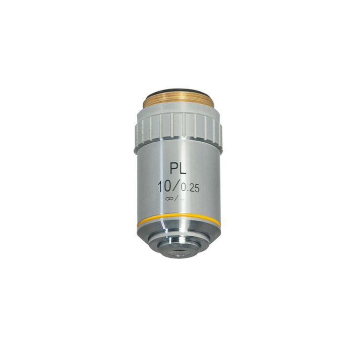 10X Infinity-Corrected Plan Achromatic Microscope Objective Lens Working Distance 5mm, SKU BM14043331, three quarter front view