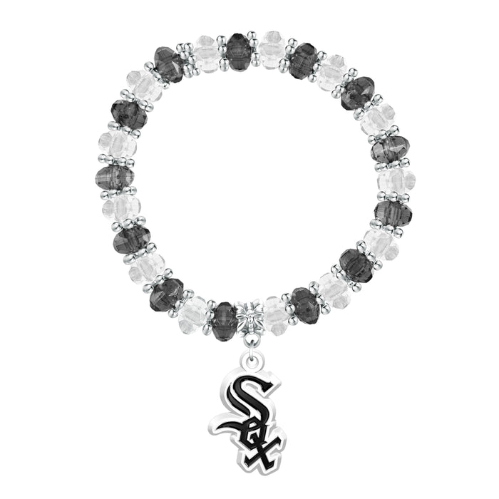 2-Tone Beaded White Sox Bracelet