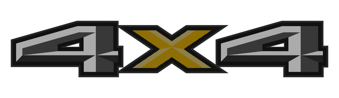 2 x Grey 4x4 3D Printed Carbon Fiber Universal Truck Bed Vinyl Decal