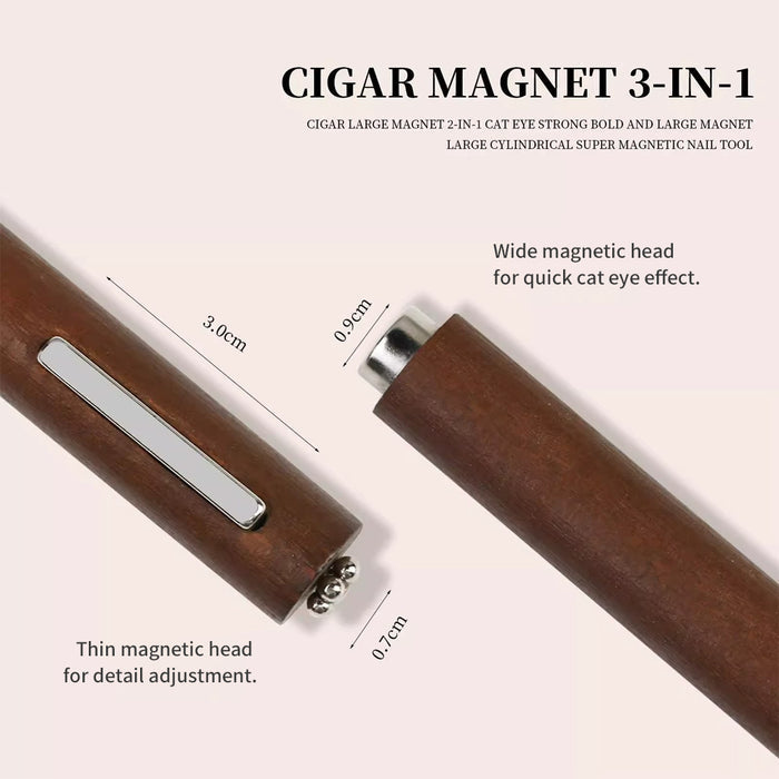 Cigar magnet 3-in-1 specifications - wide magnetic head 3.0cm, thin head 0.7cm for detail adjustment