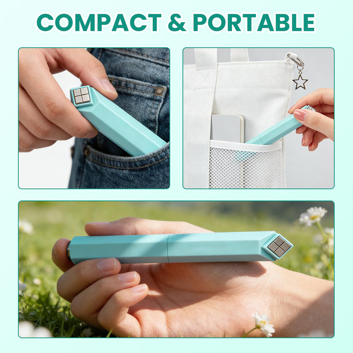RARJSM pen-style cat eye magnet mint green compact portable fits in jeans pocket bag pocket lightweight slim design for on-the-go nail art