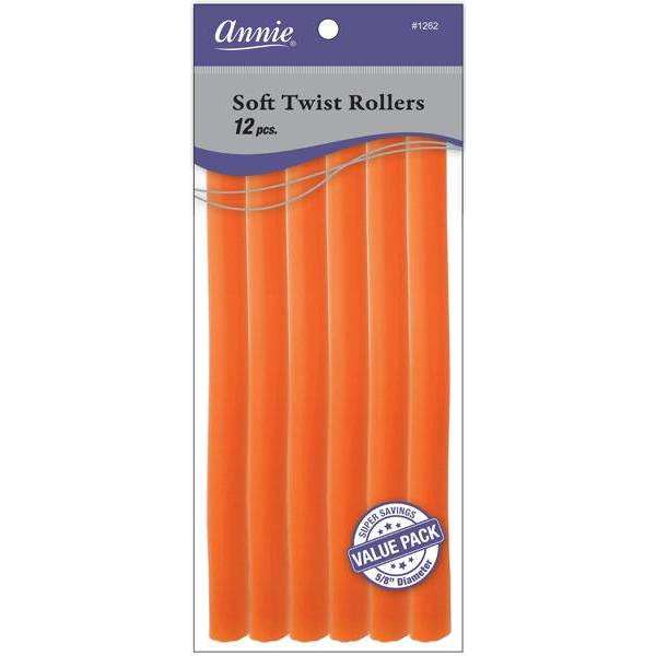 Annie Soft Twist Rollers 5/8 Inch, 12 Count Value Pack, Orange