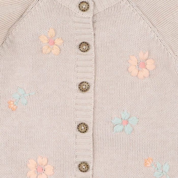 Bebe Fern Hand Embroidered Organic Knit Romper