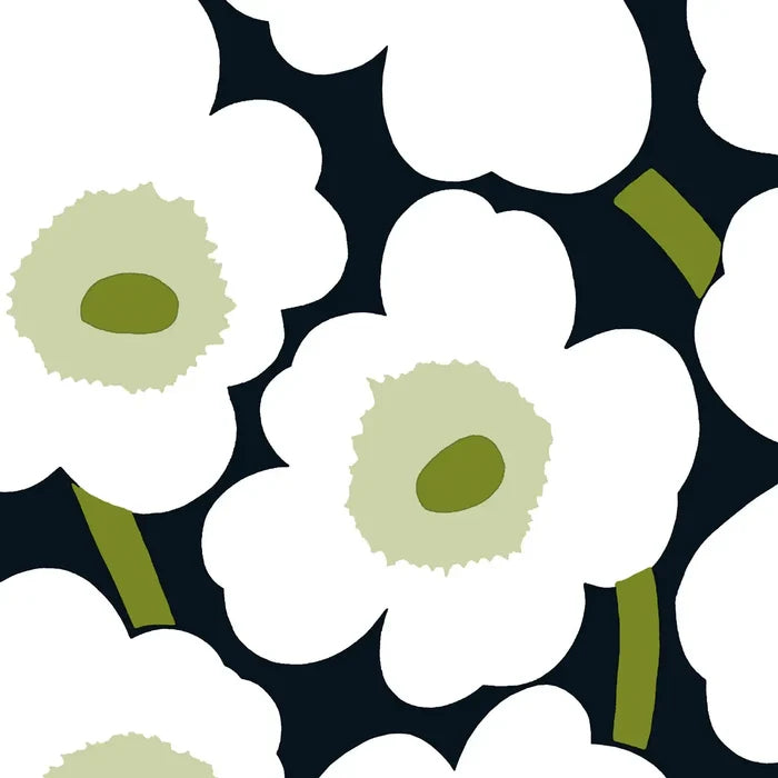 Black and White Flower Cocktail Napkins