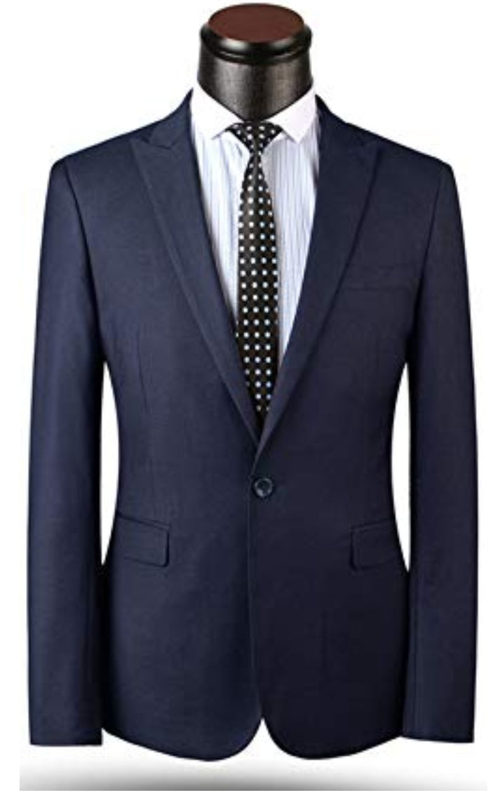 Blazer Navy Blue Twill Weave Two Button Single Brest Blazer