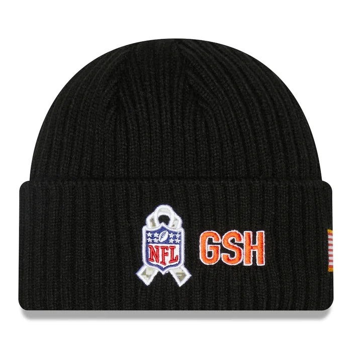 Chicago Bears New Era Black 2022 Salute To Service Knit Hat