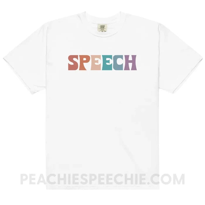 Colorful Speech Comfort Colors Tee - White / S - peachiespeechie.com