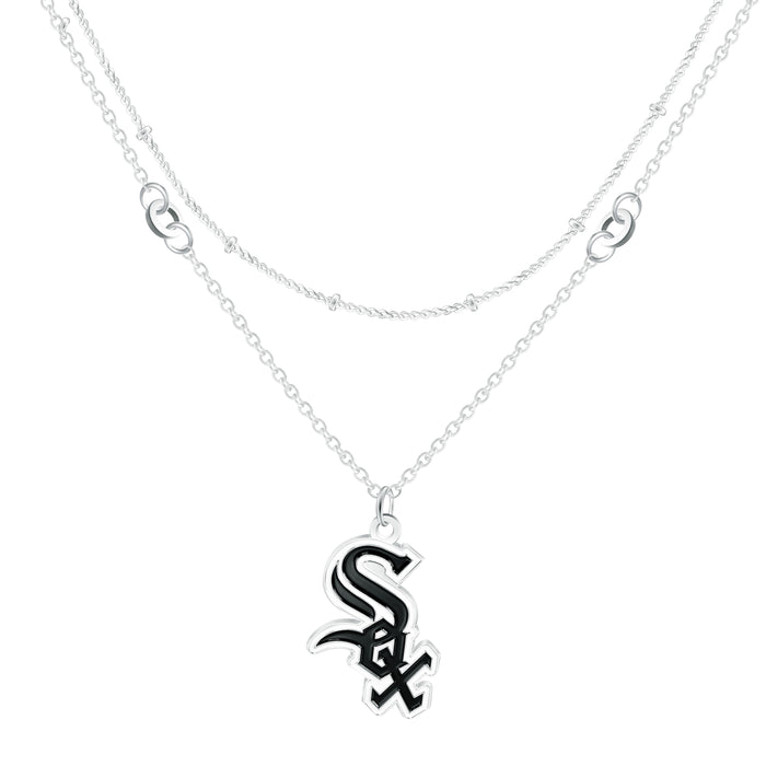Dual Fancy White Sox Chain Necklace