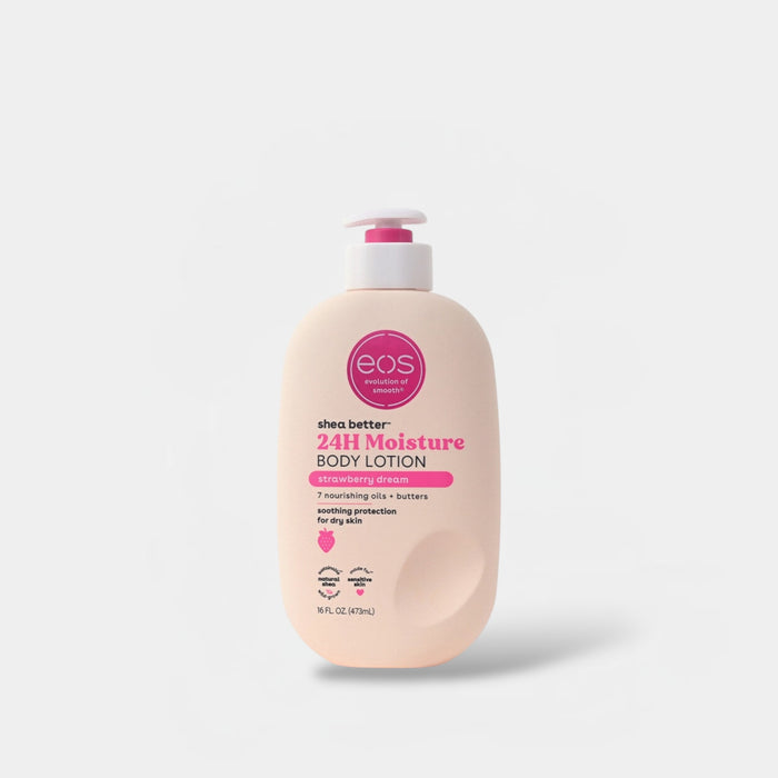 eos Shea Better 24H Moisture Body Lotion - Strawberry Dream 473ml لوشن الجسم إيوس شيا بيتر المرطب لمدة 24 ساعة - بنكهة الفراولة
