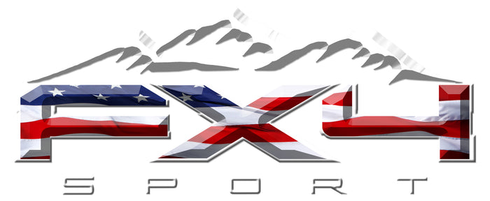 FX4 Sport Mountains American Flag 3D Vinyl Decal Fits All Makes and Models