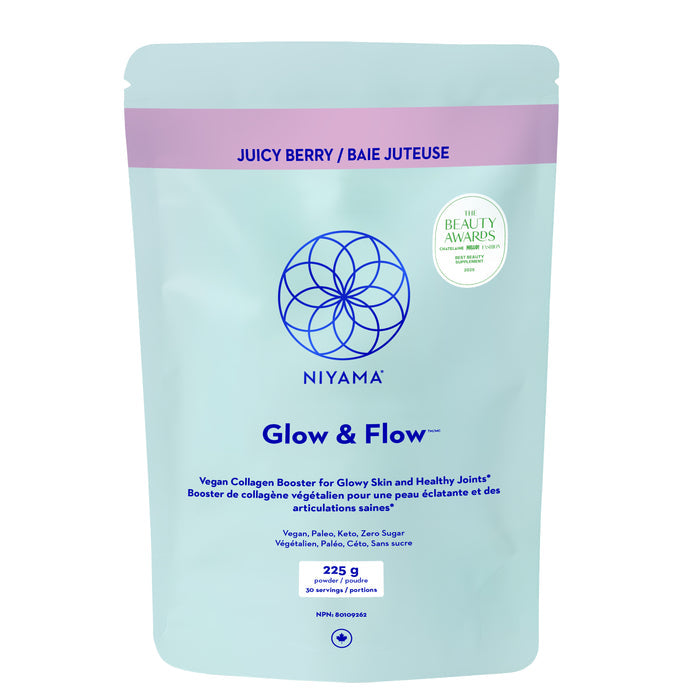 Niyama Wellness-Glow & Flow Vegan Collagen Booster - 30 servings-Wellness-NIY-GlowAndFlow-Berry-225g-rev0525-award-The Detox Market |