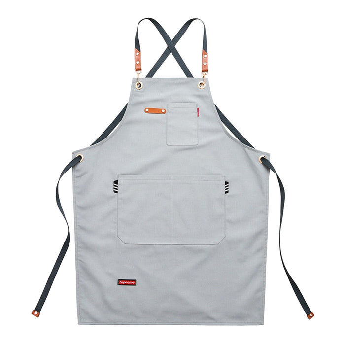 Gray Apron With Pockets