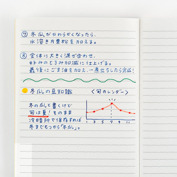 Lined notebook page with writing against light background