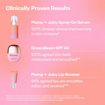 Kosas Plump + Juicy Makeup Prep Skincare Set 3PC