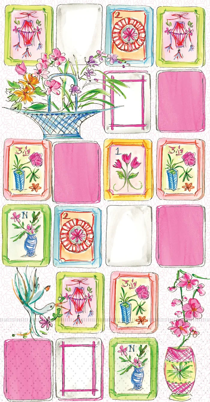Mahjong Pink Guest Towels