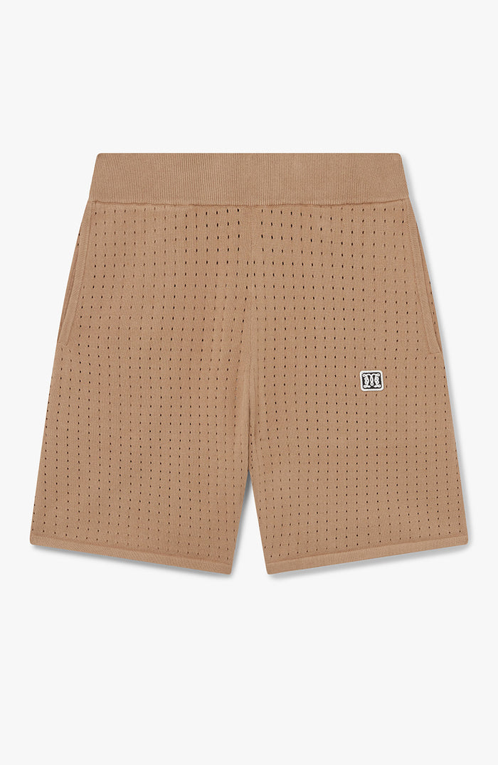 Marmont Pointelle Knitted Shorts in Taupe