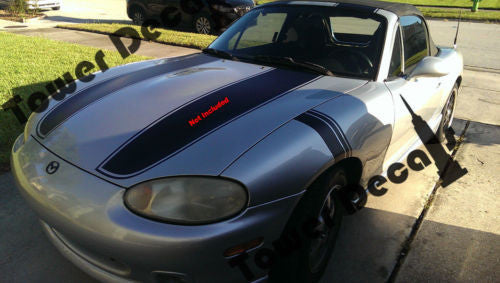 Mazda Miata 1998-2001 Gen 2 Fender Hash 2 or 3 Stripes Vinyl Decals - Both Sides