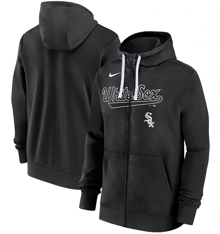 Men's White Sox Nike Knockout Script Full Zip Fleece