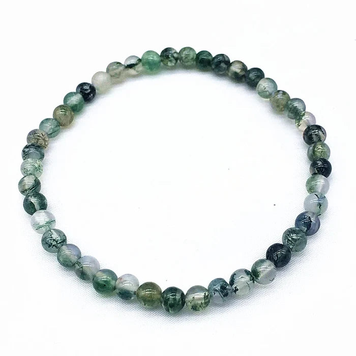 Moss Agate Bracelet 4mm