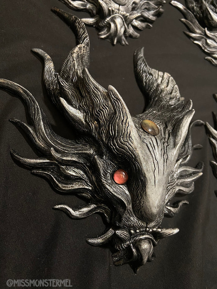 PANOPTES BEAST WALL SCULPTURE- ANTIQUE SILVER