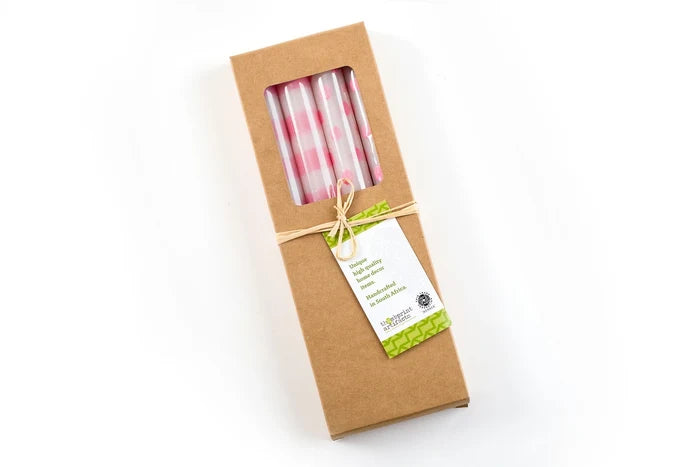 Pink Dots and Stripes Taper Set of 4