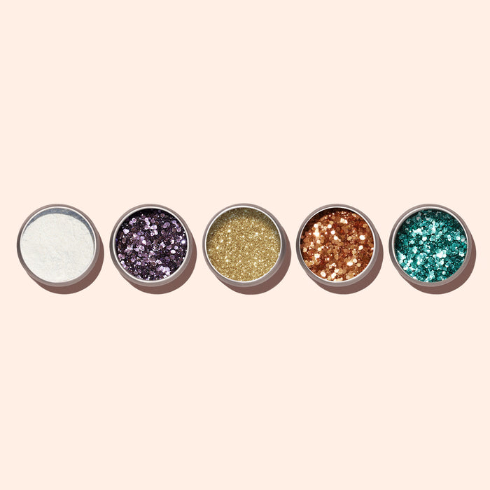 Blue Glazed + Paillettes Lilac + Golden Chrome + Paillettes Copper + Paillettes Turquoise