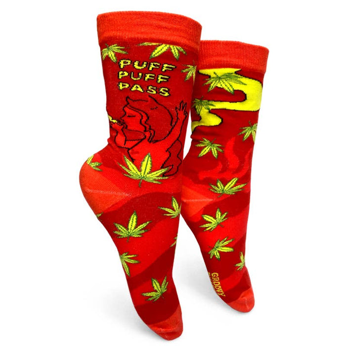 Puff Puff Pass Womens Crew Socks