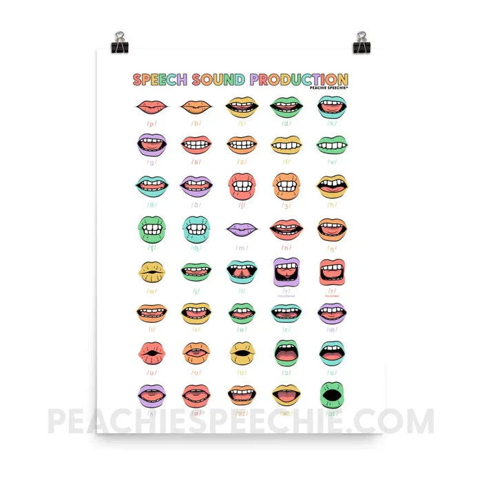 Rainbow Speech Sound Production Poster - 18″×24″ - peachiespeechie.com