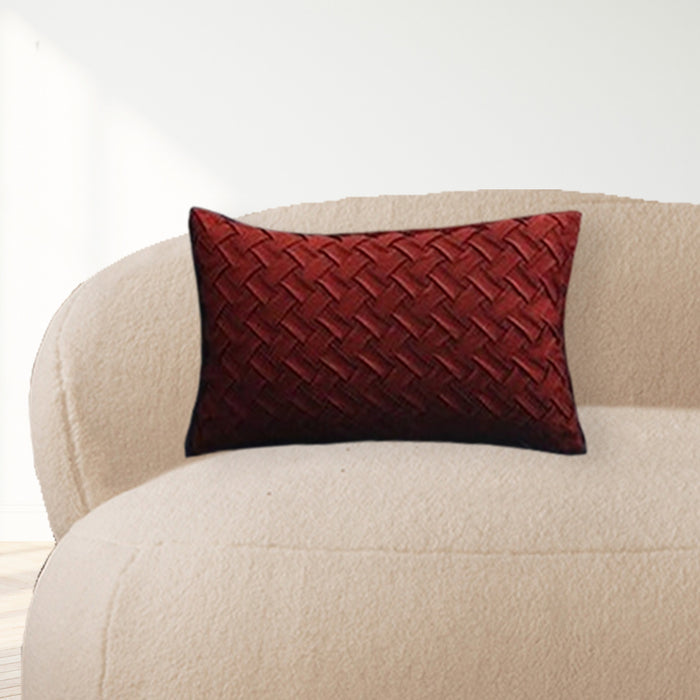 Red Woven Cushion Cover