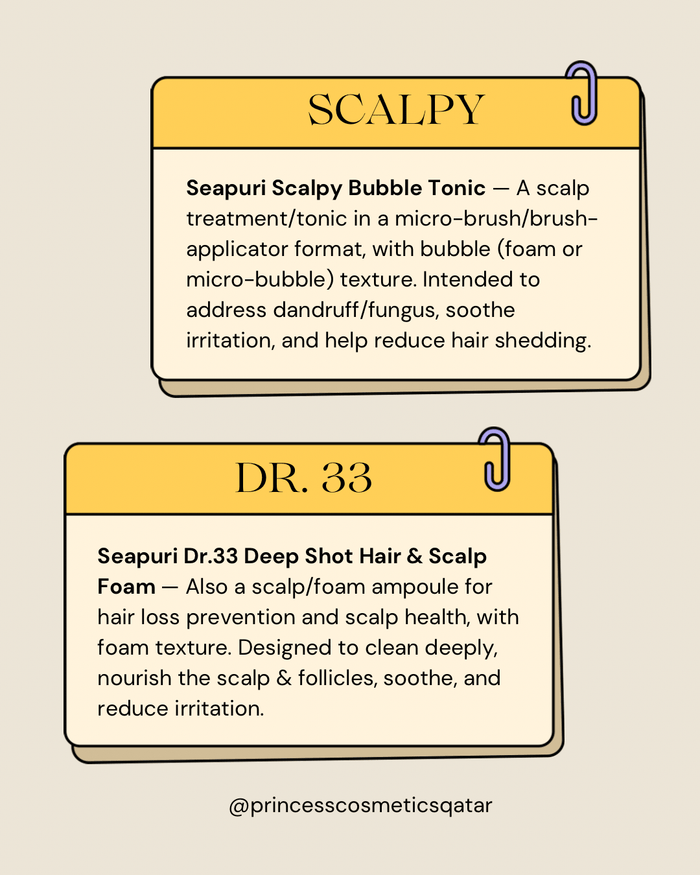 Seapuri Scalpy Bubble Tonic 100ml رغوة سيبوري دكتور 33 ديب شوت للشعر وفروة الرأس - Princess Cosmetics Qatar