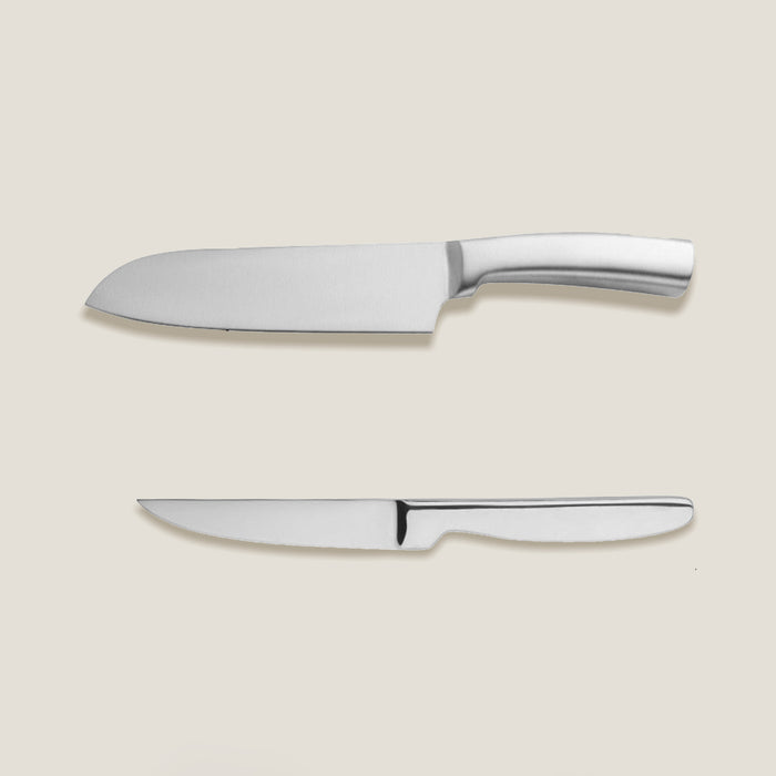 Silver Kitchen Knives Set