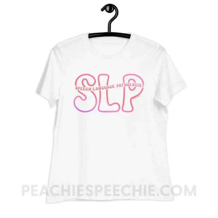 SLP Passthrough Women’s Relaxed Tee - White / S - peachiespeechie.com