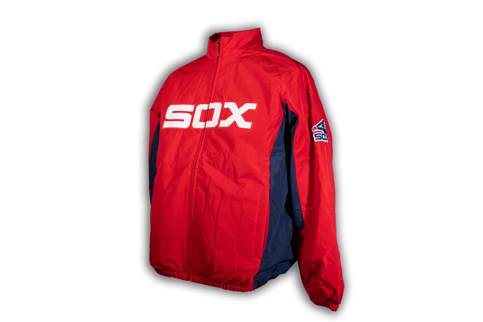 White Sox Majestic Double Climate Red 1983 Dugout Jacket-1
