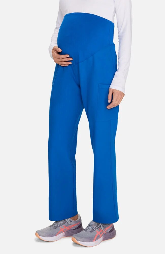 Women's Scrub Set: Maternity 2-Pocket Mock Wrap Scrub Top & Maternity 3-Pocket Straight Leg Scrub Pant