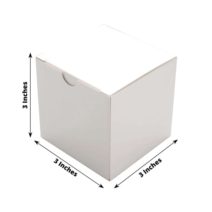 White square box measuring 3 inches on each side
