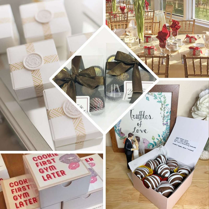Assorted gourmet truffles and treats in elegant packaging for special occasions.