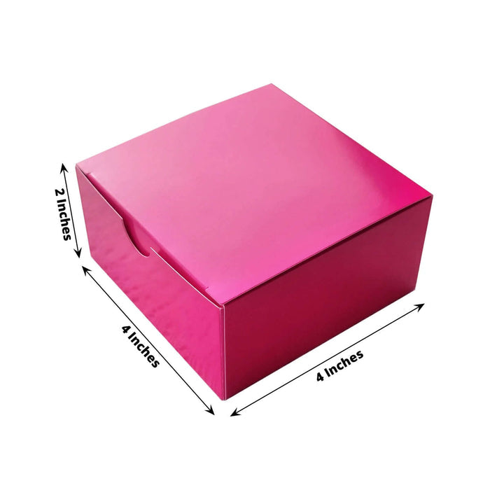 Pink gift box with dimensions 4x4x2 inches