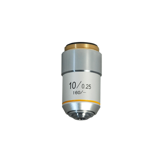 10X Achromatic Microscope Objective Lens, SKU BM14013311, three quarter front view