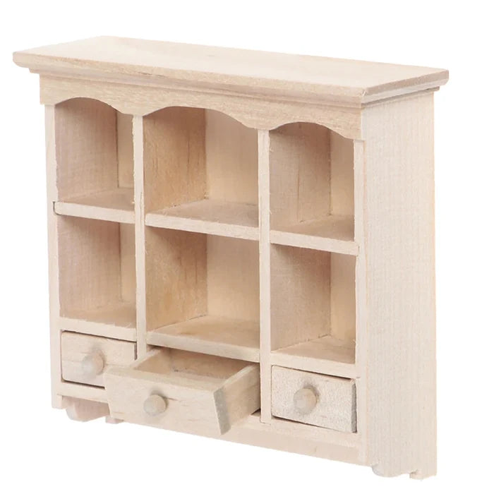 Baker's Rack 1/12 Miniature Kitchen Cabinet for Dollhouse with open drawer