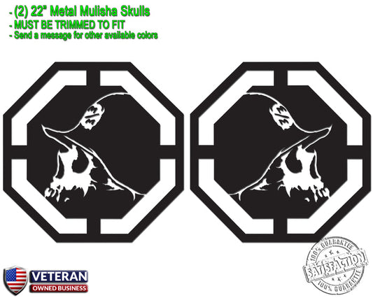 (2) Metal Mulisha Skull Vinyl Decals 22" X 22" Motocross Window Truck Bedside