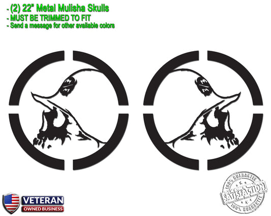 (2) Metal Mulisha Skull Vinyl Decals 22" X 22" Motocross Window Truck Bedside
