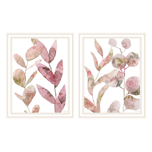 2-Piece Botanical Framed Wall Art Set for Salon and Spa Decor