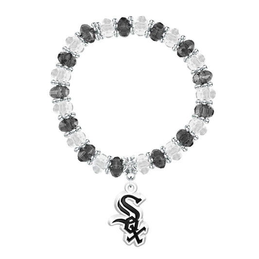 2-Tone Beaded White Sox Bracelet