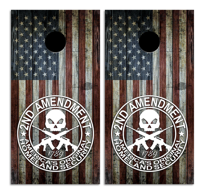 2A 2nd Amendment  Custom Vinyl Cornhole Wrap