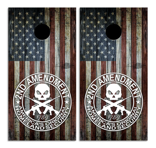 2A 2nd Amendment  Custom Vinyl Cornhole Wrap