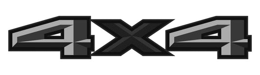 2 x Grey 4x4 3D Printed Carbon Fiber Universal Truck Bed Vinyl Decal