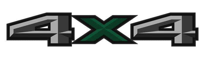 2 x Grey 4x4 3D Printed Carbon Fiber Universal Truck Bed Vinyl Decal
