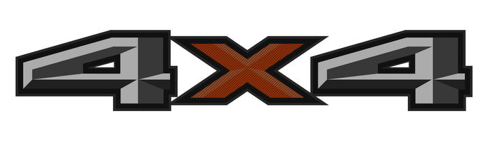 2 x Grey 4x4 3D Printed Carbon Fiber Universal Truck Bed Vinyl Decal