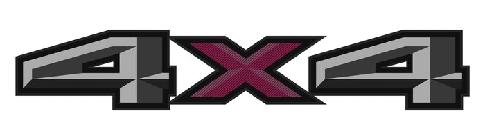 2 x Grey 4x4 3D Printed Carbon Fiber Universal Truck Bed Vinyl Decal