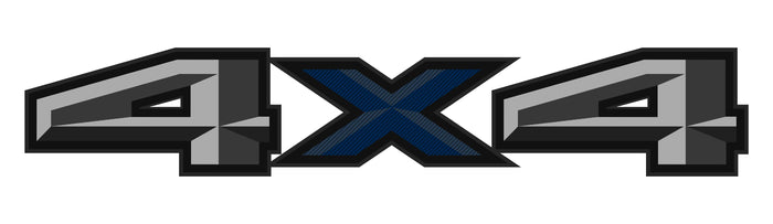 2 x Grey 4x4 3D Printed Carbon Fiber Universal Truck Bed Vinyl Decal